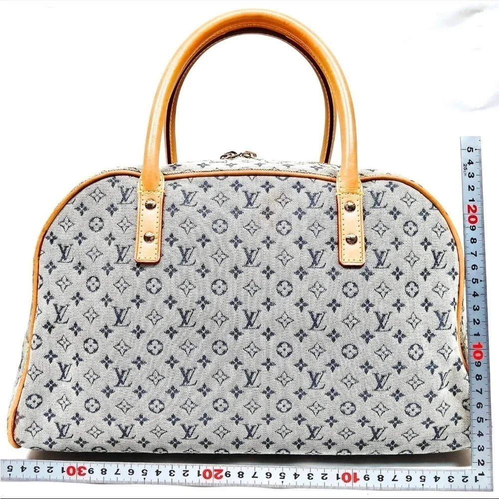 Louis Vuitton Navy x Grey Monogram Mini Lin Marie Dome Boston Bag